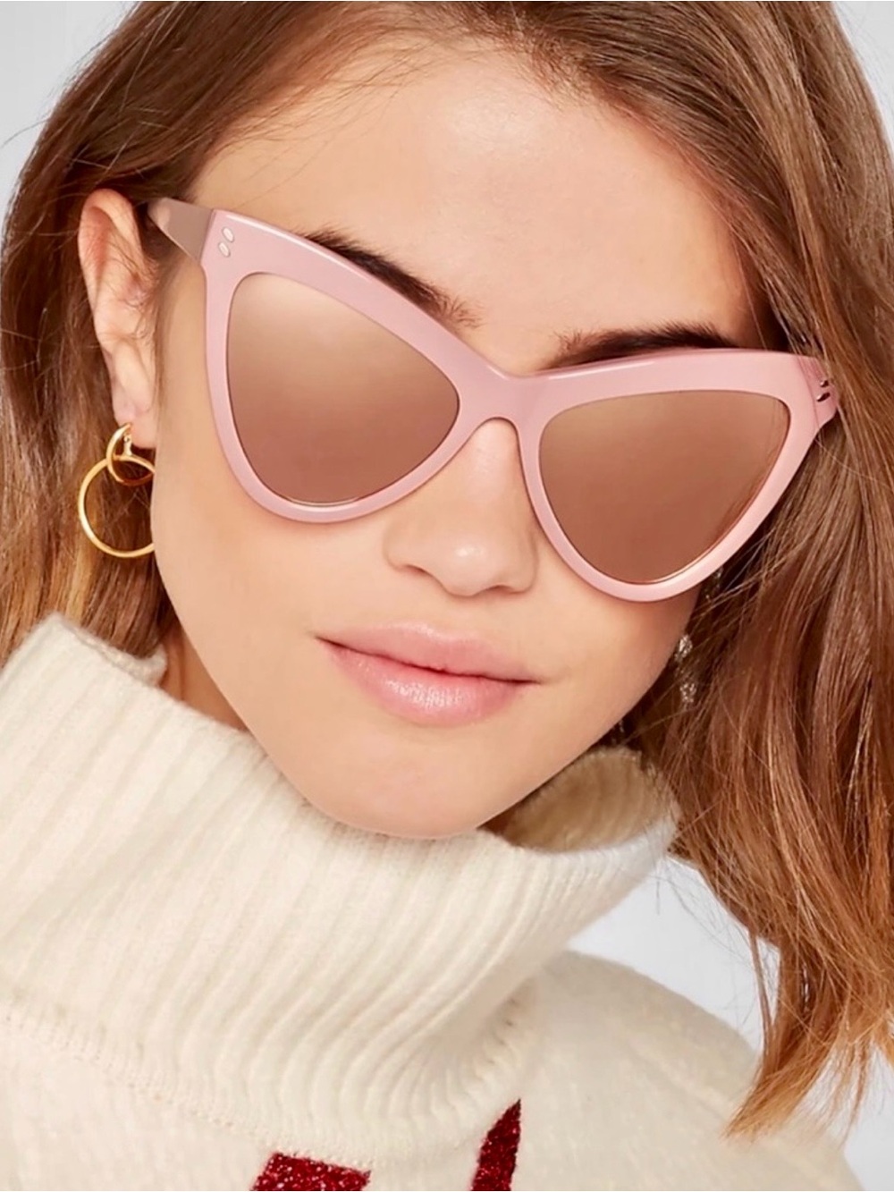Stella McCartney Kids Cat-Eye Sunglasses Mirror Lens w/Chain Trim & Zipper Case